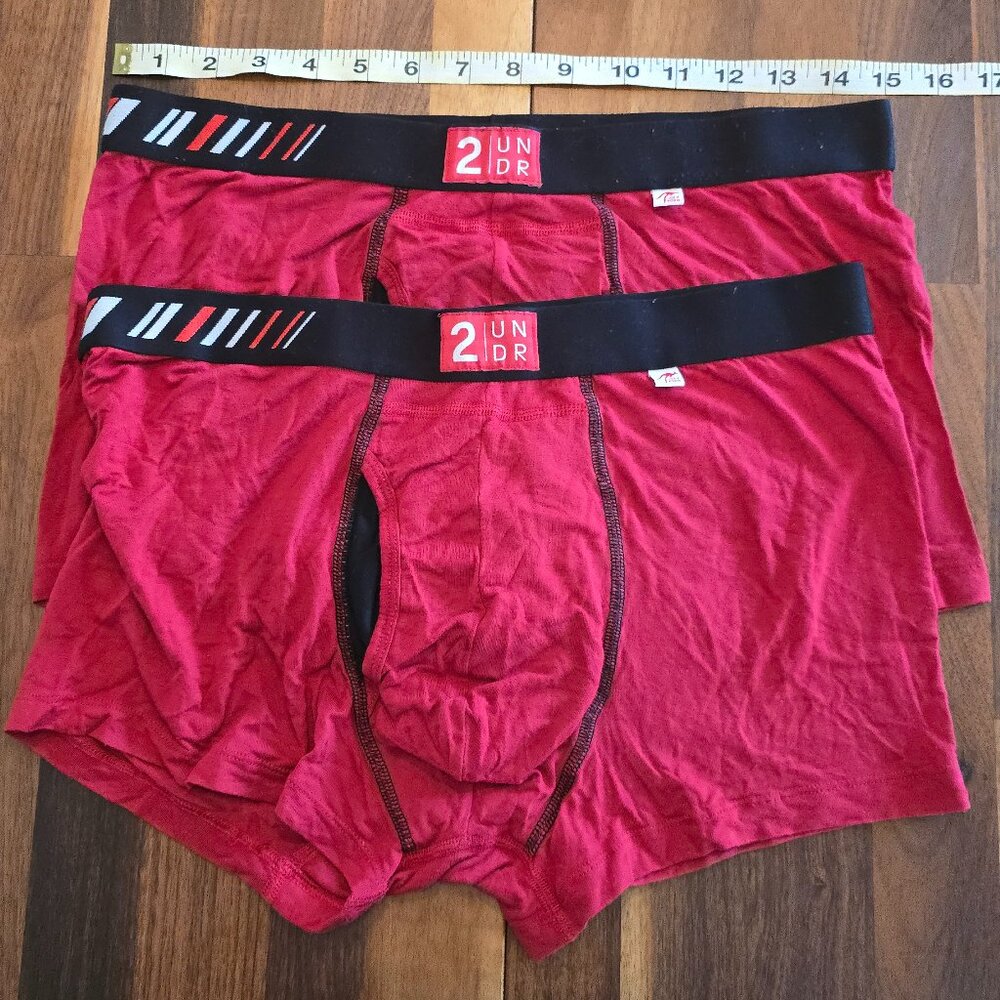 2 Pair Mens 2Undr® Joey Pouch® Trunks - Red - Medium